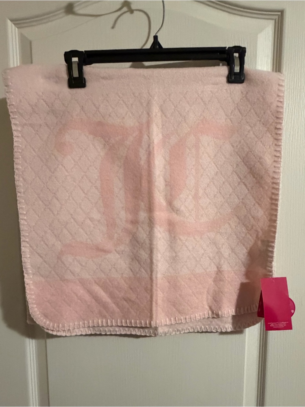 Juicy Couture Light Pink Logo Knit Scarf